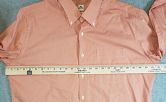 Peter Millar Crown Finish Button Down Shirt Mens Orange White Micro Check Size L