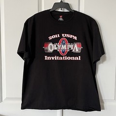 2011 USPA Olympia Invitational Shirt Adult 2XL Black Logo Both Side Graphic Mens
