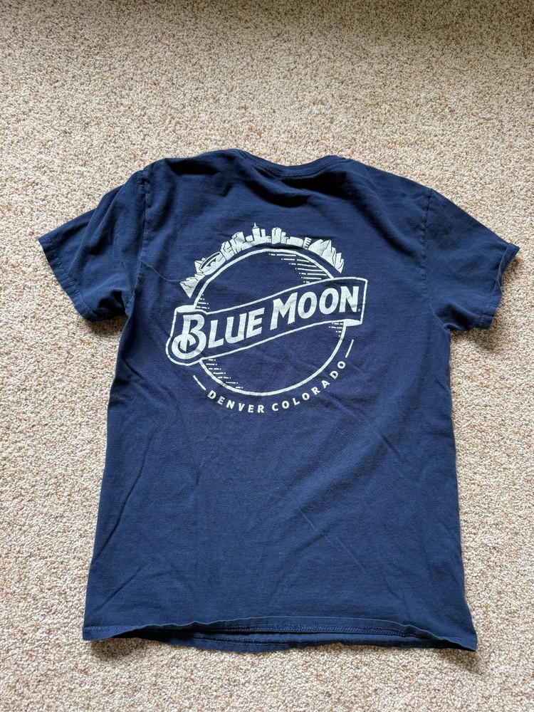 Blue Moon Beer Graphic Tee Shirt Size Small Tee Luv Denver Colorado
