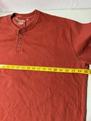 Eddie Bauer Shirt Mens XL Tall Long Sleeve Henley Crew Neck Buttons Rust Color