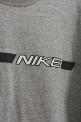 Nike Mens Gray Nike Logo Scoop Neck Short Sleeve Mexico Made Casual T Shirt L