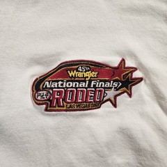 Y2K Wrangler Shirt Mens Large Henley Anvil 2003 45th NFR Rodeo Las Vegas Vintage