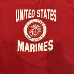 VTG 1989 United States Marines T Shirt Men L Red Single Stitch EGA Semper Fi