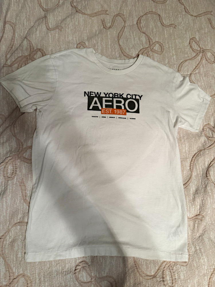 Aeropostale Men’s White S Crew Neck Short Sleeve NYC AERO Est. 1987 Tee