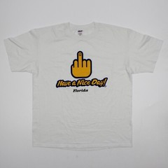 Anvil Have A Nice Day Florida Lightweight T-Shirt Adult Size XL Fun Finger X It