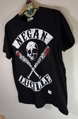 The Walking Dead Negan Skull Crossed Lucille Bats T-Shirt Licensed UK Large 2017
