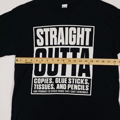 Straight Outta, Adult T-Shirt Size Medium, Teacher Struggles, Funny Shirt, Black