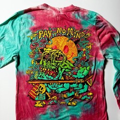 Killer Acid mens tie dye long sleeve shirt size small psychedelic skull back hit