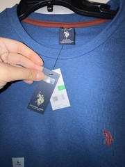U.S. Polo Assn. Men’s Blue Waffle Knit Long Sleeve Thermal Shirt