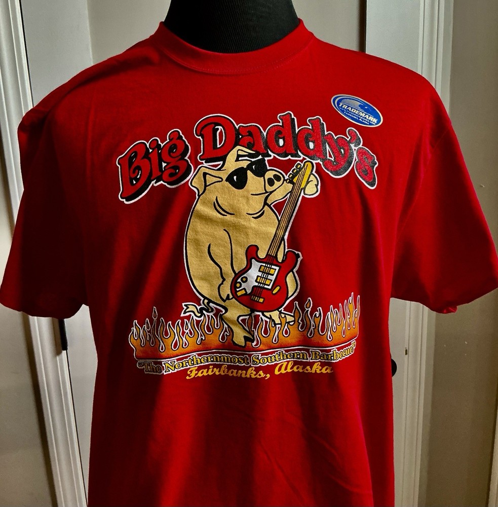 Big Daddy’s Barbeque Fairbanks Alaska Red T-shirt Black XL NWT