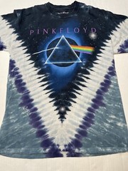 Pink Floyd T-Shirt Tie Dye Dark Side Of The Moon Size Medium Liquid Blue