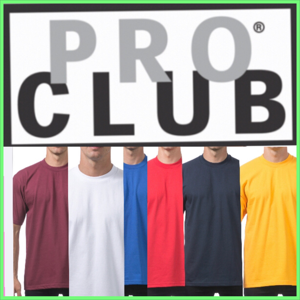 3 PACK PROCLUB PRO CLUB MENS PLAIN SHORT SLEEV T SHIRT HEAVYWEIGHT 100% COTTON