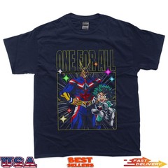 My Hero Academia All Might And Deku One For All Anime Black T-Shirt