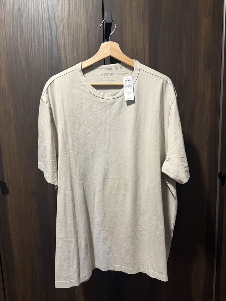 Todd Snyder Oversized Japanese Luxe Jersey Crew Tee T-Shirt Stone Greige Size XL