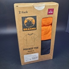 Brahma Pocket Tee Relaxed Fit Moisture Wicking 2 Pack Men’s Size Small