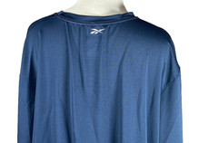Reebok Mens Shirt Two XLarge Athletic Vented Stretch Easy Care Stripe Blue