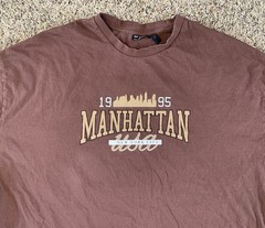 Asos Shirt Mens Large Brown Manhattan New York City Oversized Tee Design
