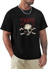 Sixx A.M. Mens Sixx AM Rock Band Darkness Skull Black Shirt New L, XL, 2XL