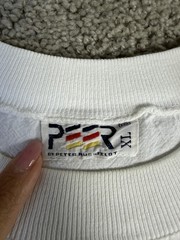 Vintage PEER By PETER MUSSFELDT Shirt Mens XL White Parrot Graphic Crew Neck