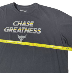 Under Armour Project Rock Chase Greatness Brahma Bull T Shirt Mens XL Black Logo