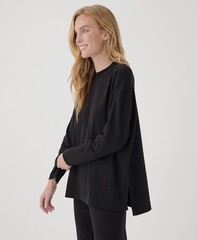 Pact Women’s Airplane Black Long Sleeve Poncho Top X-Small/Small Outerwear