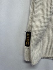VTG Split Skateboard Thermal Shirt Unisex Medium Cream Graphic Print Waffle Knit