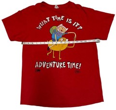 Vintage Y2K Adventure Time “What Time Is It” Graphic Print T-Shirt Men’s Small