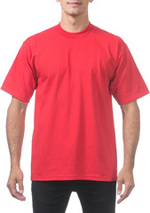 Pro Club Men’s Heavyweight T-Shirt Crew Neck Plain Blank Short Sleeve Tee All Si