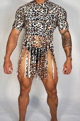 ANIMAL PRINT FRINGE TOP SHIRT ADULT M