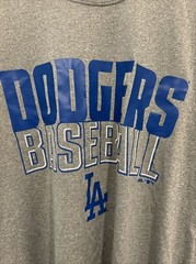 MLB Los Angeles LA Dodgers Majestic T-shirt Mens Size Medium Heather Gray