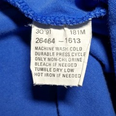 Vintage Dockers Levis T Shirt L Made In USA Cobalt Royal Sapphire Blue Top Tee