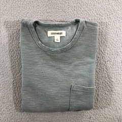 goldthreads T shirt mens L gray slate thick woven pocket tee