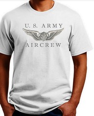 US Army Aircrew T-shirt Ash, White, Khaki Size S-3XL 100% Heavy Cotton
