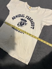 Vintage 1970s Russell Athletic Admiral Farragut Academy Navy Size Small White