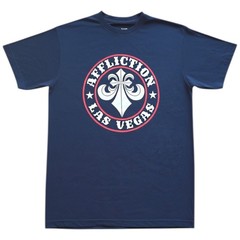 Mens Affliction Divio Las Vegas Fleur De Lis Black Y2K Graphic Tee T-Shirt S-XXL