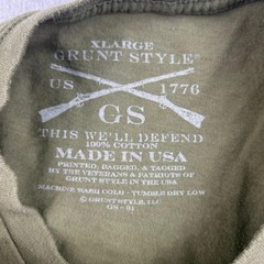 Grunt Style Shirt Mens XL Green Cotton Short Sleeves Crew Neck Tee