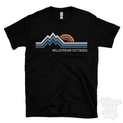 MILLSTREAM COTTAGES RETRO LOGO T-SHIRT north elmham hoe breckland district