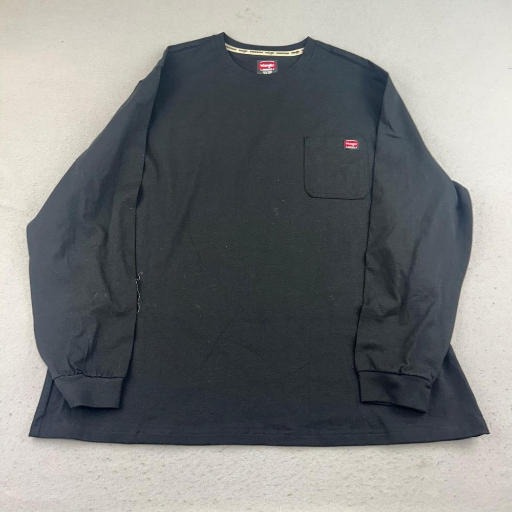 Wrangler Shirt Mens 3XL Black Tagless Lightweight Graphic Long Sleeves Tee NWT