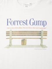 GU Washed Graphic T-Shirt Forrest Gump Movie Poster Quote Vintage Style Japan