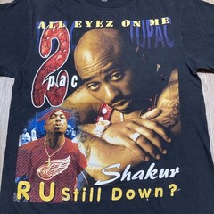 Tupac Shirt L 90s 00s Y2k 2pac All Over AOP Rapper Hip-hop Album Bootleg Rap Tee