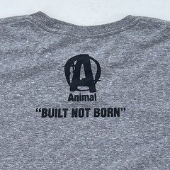 VTG Animal Pak “Built Not Born” Men’s Y2K Gray XL Soft T-Shirt Tee Bodybuilding