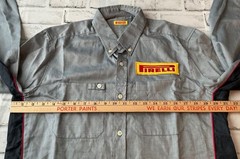 Vintage VW Volkswagen Racing Button Shirt Size Med Castrol Pirelli F1 Mechanic
