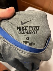 Nike Dri-Fit Swingman Pro Combat Men’s T-shirt Blue Gray S Fitted Poly Spandex