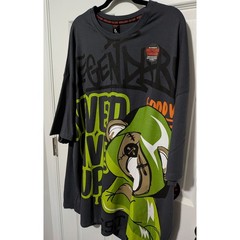 Rebellious Culture Men’s T-Shirt Sz 3X Never Give Up Legend Neon Green Bear NWT