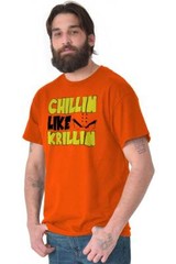 Chillin Like A Krillin Funny Anime Manga pun Womens or Mens Crewneck T Shirt Tee