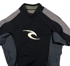 RIP CURL Black 0.5MM TITANIUM RASH GUARD Neoprene Long Sleeve Surf Shirt Men’s M