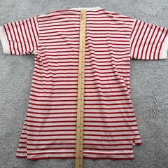 Vintage Willis & Geiger Shirt Mens Large Red White Striped Crew USA Wheres Waldo