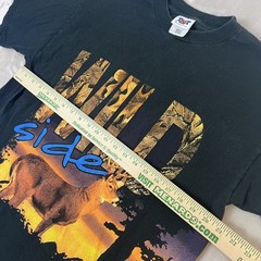 Vintage TNT Wild Side Buck Shirt Adult Large Black AOP Deer Hunting 90s Nature