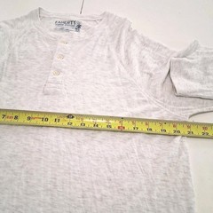 Faherty Henley Shirt Men’s Large Heather Ivory Cloud Cotton Long Sleeve EUC