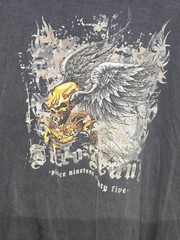 Vintage 2000s Y2K JNCO Jeans Shirt Skull Wings Mens XL Black Skate Rare, Worn